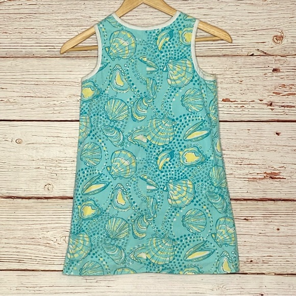 Lilly Pulitzer Little Lilly Jumper Shift Dress Teal Clam Print Sz 7 - Picture 6 of 12